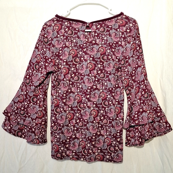 Floral Boho Blouse, LOFT, sz 2, NWOT - Picture 8 of 12